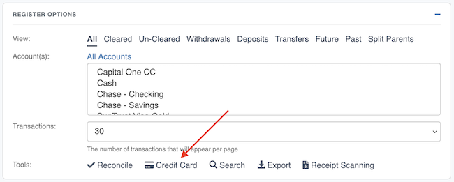 Credit Card Payment tool - where to find it