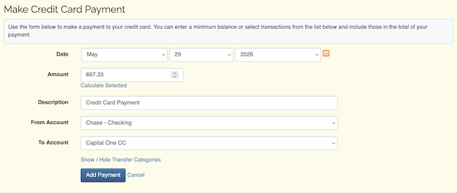 Credit Card Payment tool - Make Payment - Enter payment details