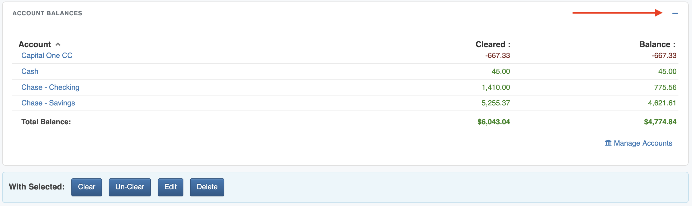 Knowledge Base :: Transaction Register | ClearCheckbook