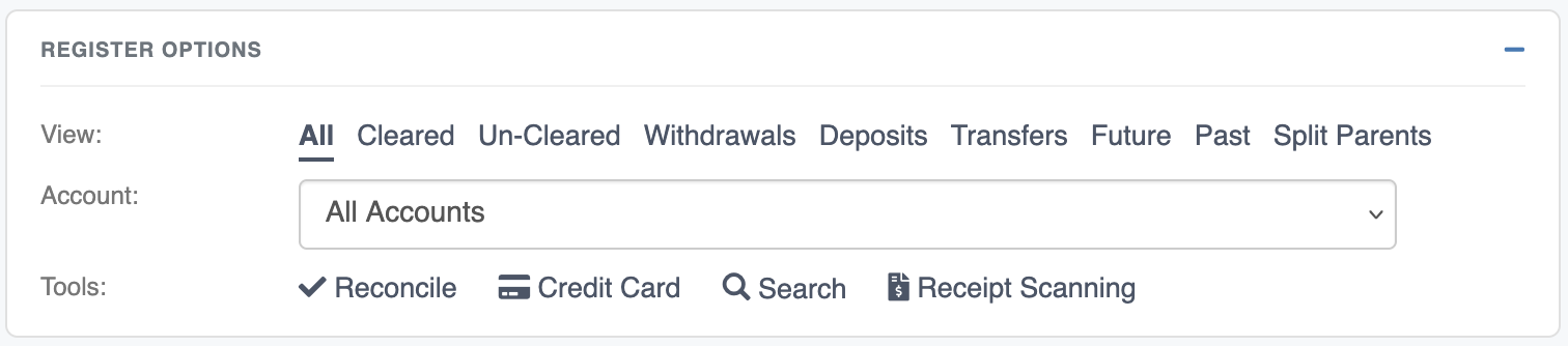 Knowledge Base :: Transaction Register | ClearCheckbook
