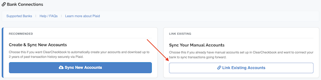 Syncing Transactions - Connecting a new bank