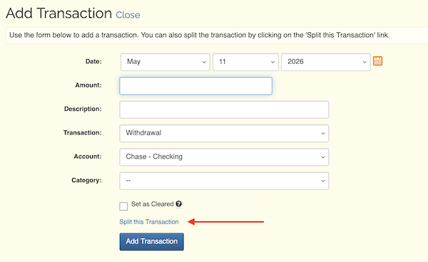 Splitting a Transaction