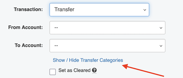 Categorizing a Transfer Transaction