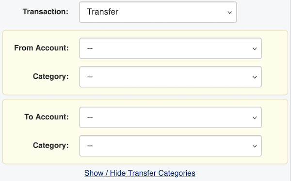 Categorizing a Transfer Transaction