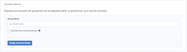 Account Settings - Account Groups Form