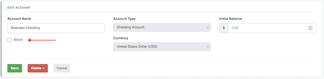 Account Settings - Uncheck to make account inactive