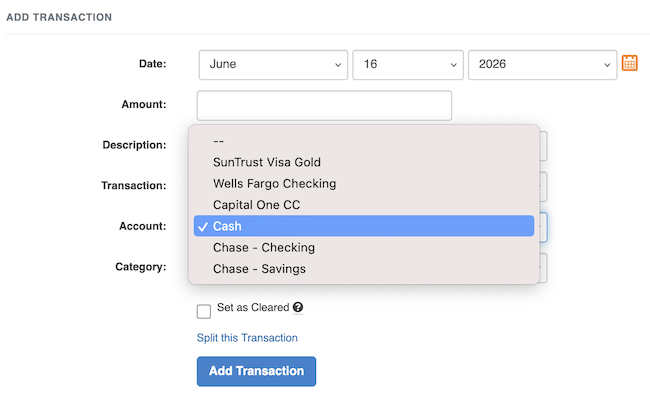 Account Settings - Custom account sorting example