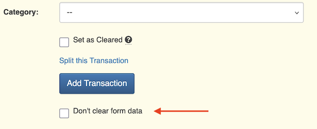 Don't clear data option