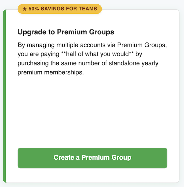 Premium Group Membership - Signup Button