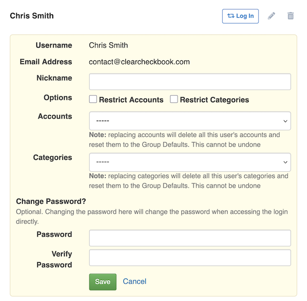 Premium Group Membership - Edit group member