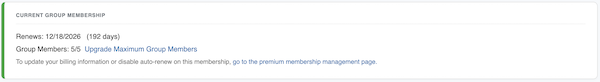 Premium Group Membership - Group Details