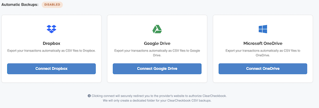 Automatic Backups - Backup Choices