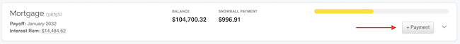 Debt Snowball - Make Payment link