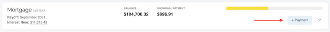 Debt Snowball - Make Payment link