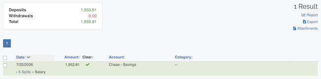 Envelope Budget - Viewing assigned deposits