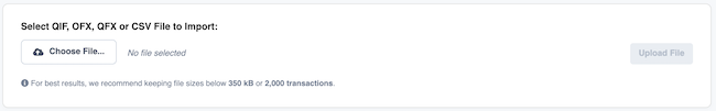 Import Transactions - Select File