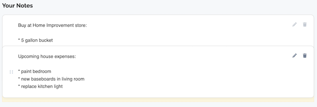 Notes Tool - Click and hold to move a note